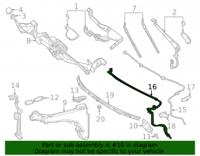 Mercedes W167 GLE 350 450 20-23 heated windshield washer nozzle chain