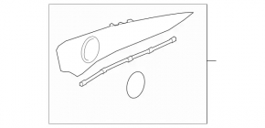 Mercedes W213 E 17-23 front left door panel trim panel, black structural wood, with Burmester speaker grille, broken mount