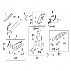 Right center pillar handle Ford Explorer 20 - beige
