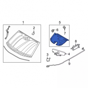 Interior mirror trim Ford Mustang Mach-E 21-23 for rain sensor and camera