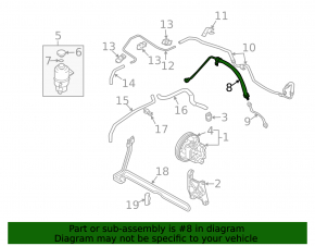 High-pressure power steering hose for Mitsubishi Galant 04-06