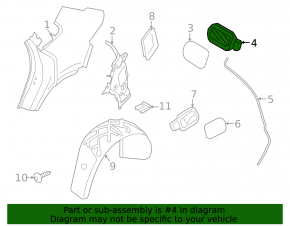 Porsche Cayenne 19-26 Fuel Filler Door Housing