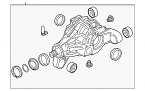 The rear differential gearbox of the Audi Q7 4L 10-15 3.0 TFSI has 2 cracked silent blocks.