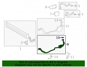 Cooling pipe automatic transmission BMW 5 F10 11-16 3.0T AWD intake