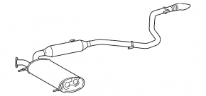 Exhaust line middle part with barrel Toyota Sienna 21-25
