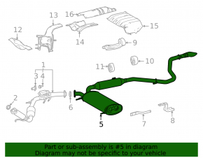 Exhaust line middle part with barrel Toyota Sienna 21-25