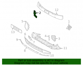 Front bumper bracket, center right, Volvo XC90 25-26, type 2