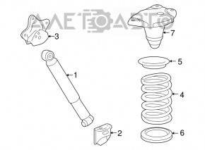 Rear left shock absorber Lexus RX450h 10-14