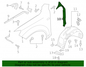 Wing seal door-wing left Audi Q7 4L 10-15