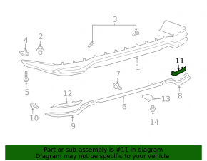 Rear bumper plug right Lexus RX350L RX450hL 18-22 long