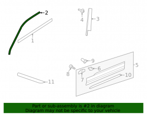 Upper front right door molding for VW Tiguan 18-24