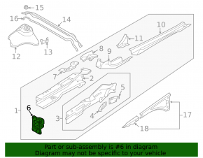 Front right side member fang for Volkswagen Tiguan 19-24