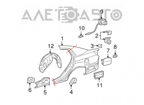 Rear right fender liner for Toyota Avalon 2010