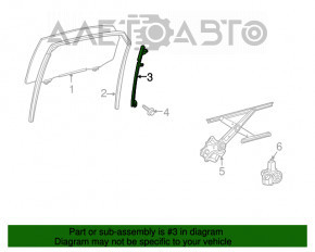 Rear left door glass guide Lexus RX350 RX450h 10-15