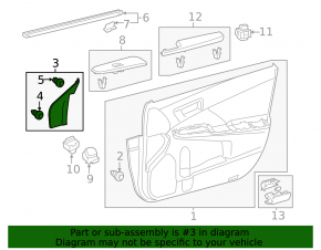 Front right mirror corner cover for Toyota Camry v50 12-14 USA