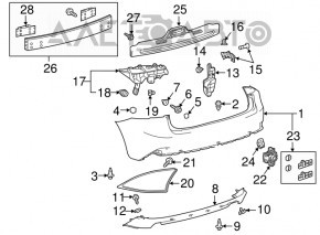 Rear left reflector for Lexus IS 14-20