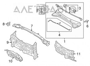 Windscreen wiper grille plastic Hyundai Elantra AD 17-18