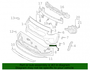 Front bumper mount right under headlight Kia Niro 20-22