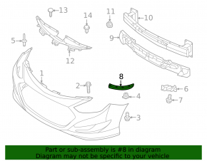 Front bumper mount upper left Hyundai Sonata 11-15