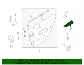 Rear Left Window Regulator Control Trim Subaru Impreza WRX GH 08-10