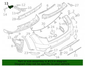 Rear bumper mount outer left Porsche Cayenne 958 11-14 small