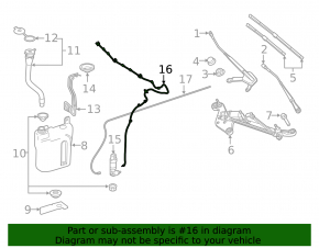 Mercedes Metris W447 16-18 heated windshield washer hose