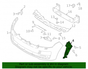 Right front bumper mount, inner frame, Land Rover Range Rover 18-21 rest