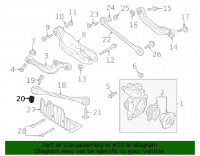Rear control arm mounting bracket for Audi A6 C8 19-25 type 1