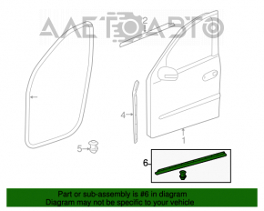 Lower door trim rubber front left Mercedes W164 ML