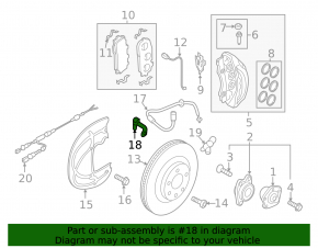 Front left brake hose bracket Audi Q7 16-26