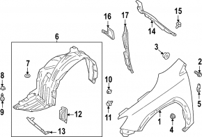 Left hood-wing seal for Subaru WRX 2022-2026