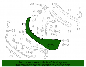 Front bumper bare Nissan Pathfinder 17-rest