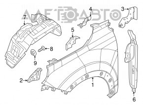Seal wing door-wing left Fiat 500X 16-22