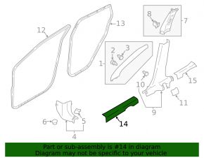 Door sill trim front right Nissan Rogue Sport 17-22 black