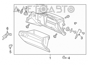 Glove box, glove compartment Acura ILX 13-21 black