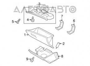 Glove box, glove compartment Mitsubishi Outlander Sport ASX 10- black