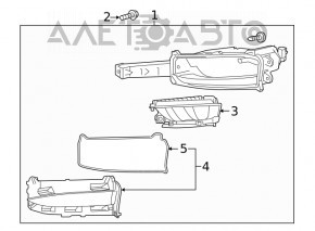 Right fog light for Lexus NX300 18-21 F-sport