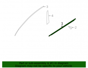 Door-glass molding, central front right, Kia Optima 11-16 matte
