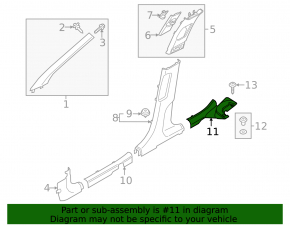 Door sill trim rear left Hyundai Elantra 21-23 black