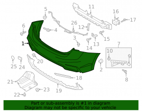 Rear bumper bare Hyundai Accent 18-23