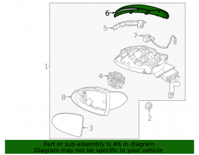 Left side mirror cover for Hyundai Sonata 20-22 without turn signal