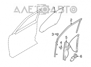 Front left glass seal Ford Flex 09-19