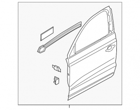 Bare front right door for an Audi Q3 8U 15-18