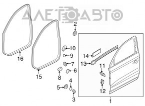 Bare front right door Audi Q3 8U 15-18 graphite LX7R, painted 0.2-0.25