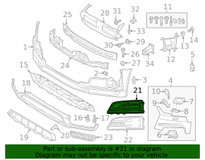 Left front bumper grille for Audi A4 allroad 2017-2019 pre-restyling, without fog lights