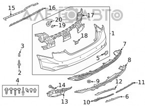 Rear bumper reflector left Audi A4 B9 20-23 outer part