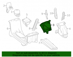 Engine mount bracket right Mercedes GLS-class X166 15-19 3.0