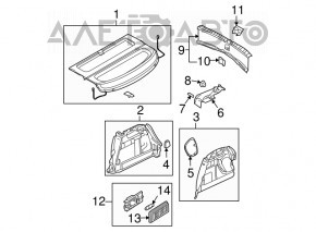 Trunk shelf Mazda3 03-08 HB