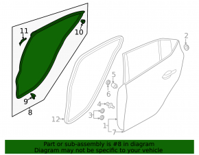 Rear left door seal Mazda 3 14-18 BM