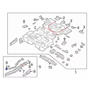 Front subframe burdock left Lincoln MKZ 13-20